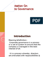 A Presentation On Corporate Governance