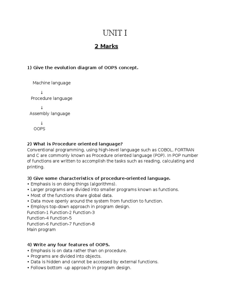 OOPS Concepts and Features Overview | PDF | Constructor (Object ...