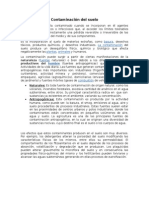 Contaminación suelo causas efectos