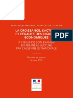 Dossier de presse - Projet de loi pour la croissance et l'activité