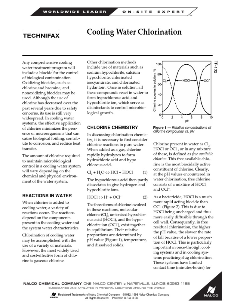 Chlorination of Cooling Water Systems.pdf Chlorine Properties Of Water