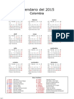 Calendario de Colombia Del 2015