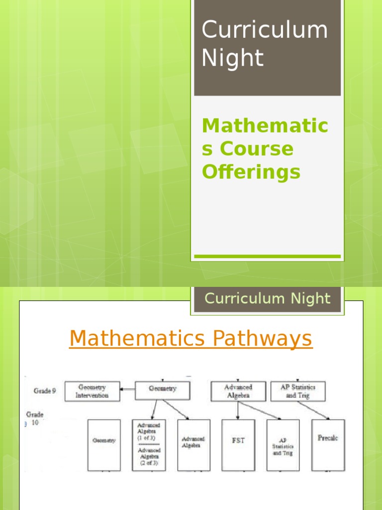 Mathematics Course Offerings | PDF