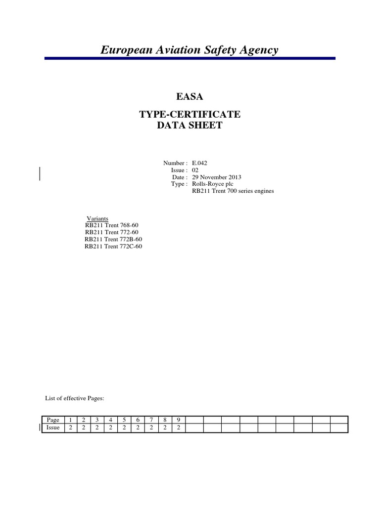 Rolls - Royce Plc. RB211 Trent 700 Series Engines-02-29112013 | PDF ...