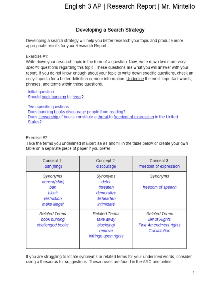 Search Strategy for Research Reports | PDF | Citation | Databases