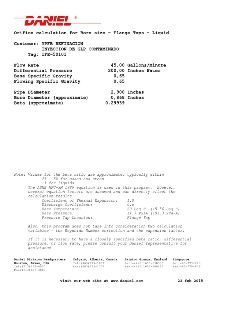 Orifice Plate Sizing Calculation Pdf – KJDNPR