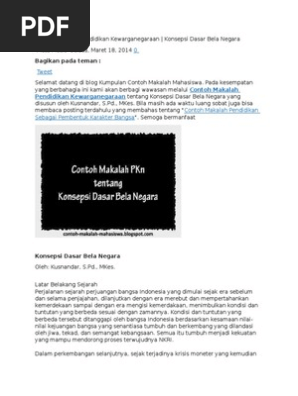 Contoh Makalah Bela Negara