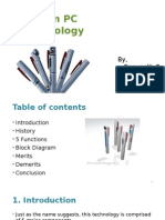 5 Pen PC Technology: By, Sanunath G R7 Cse No: 41