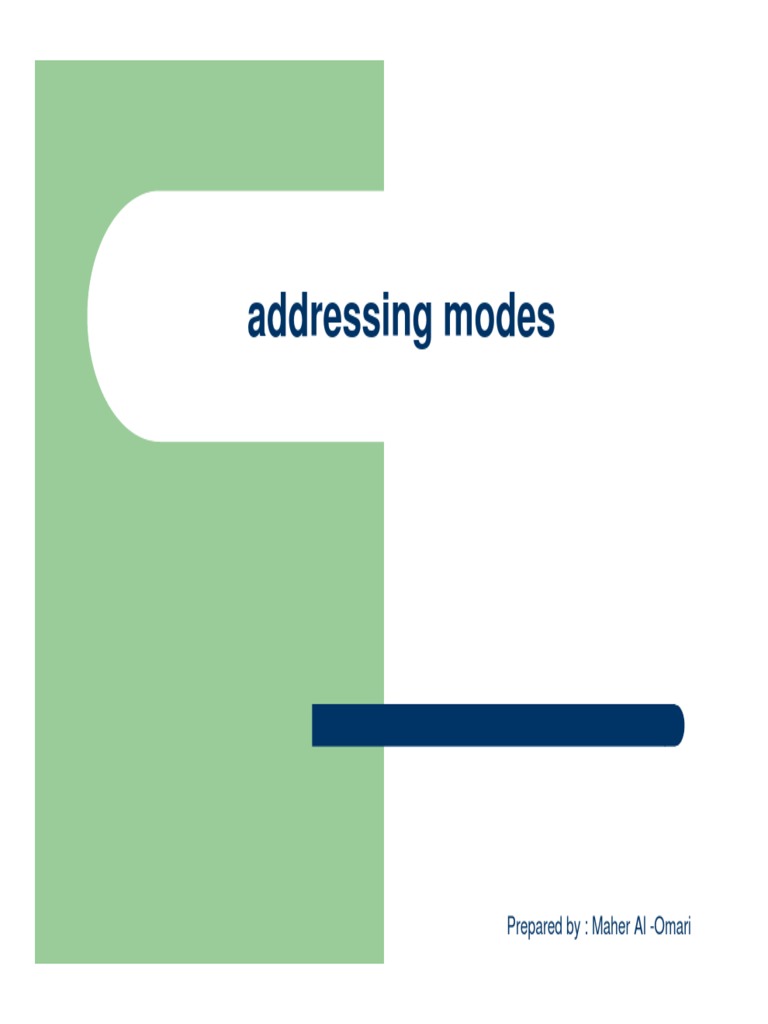 3.1 Addressing Modes1 | PDF | Computers