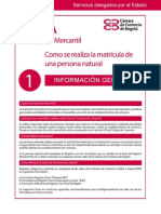 Guía Núm. 1. Cómo Se Realiza La Matrícula de Una Persona Natural