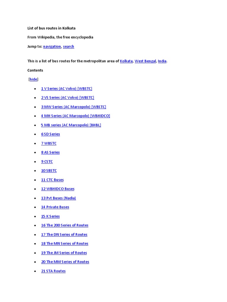 211b Bus Route Map Kolkata List Of Bus Routes In Kolkata | Pdf | Transport | Business