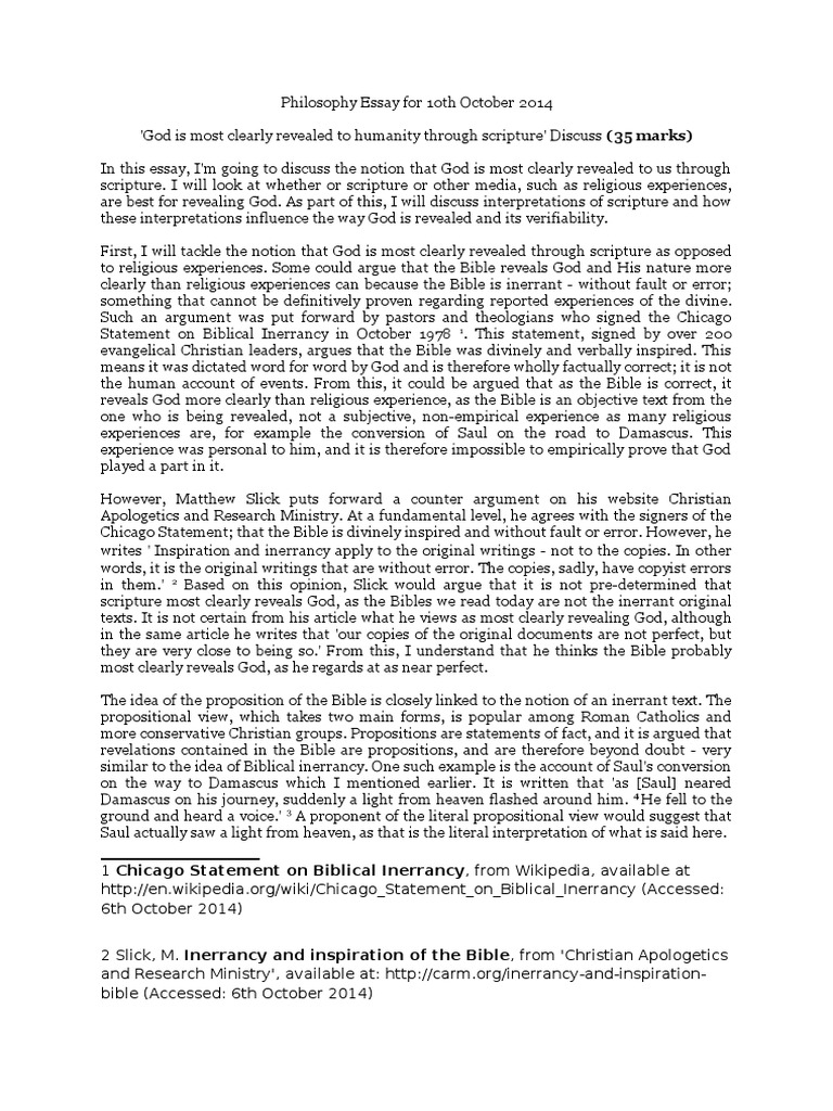 Exploring God's Revelation in Scripture | PDF | Biblical Inerrancy ...