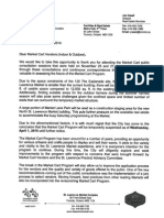 Eviction Letter - Update On Future of Market Cart Program 2014