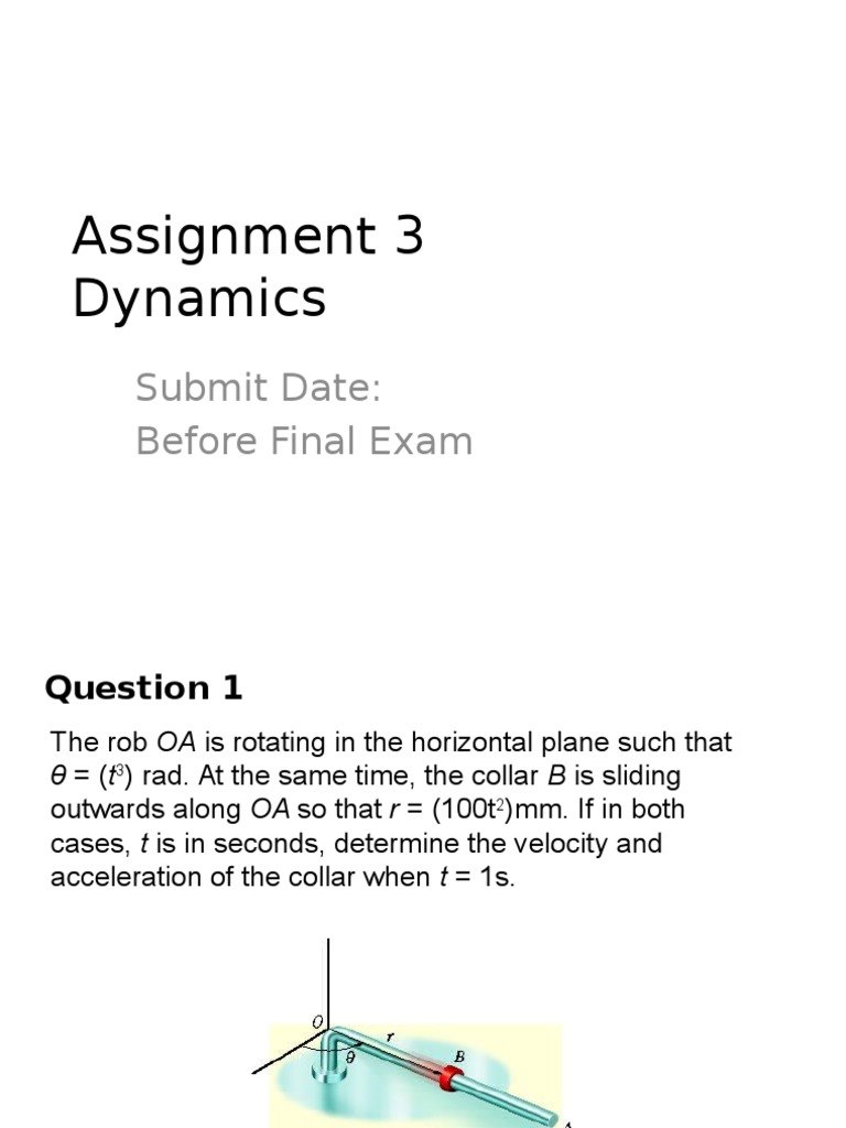 Dynamics Assignment: Collar Motion Analysis | PDF | Teaching Methods ...
