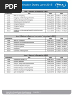 NCC EDUCATION LEVEL 4 AND LEVEL 5 JUNE 2015 EXAMS DATES