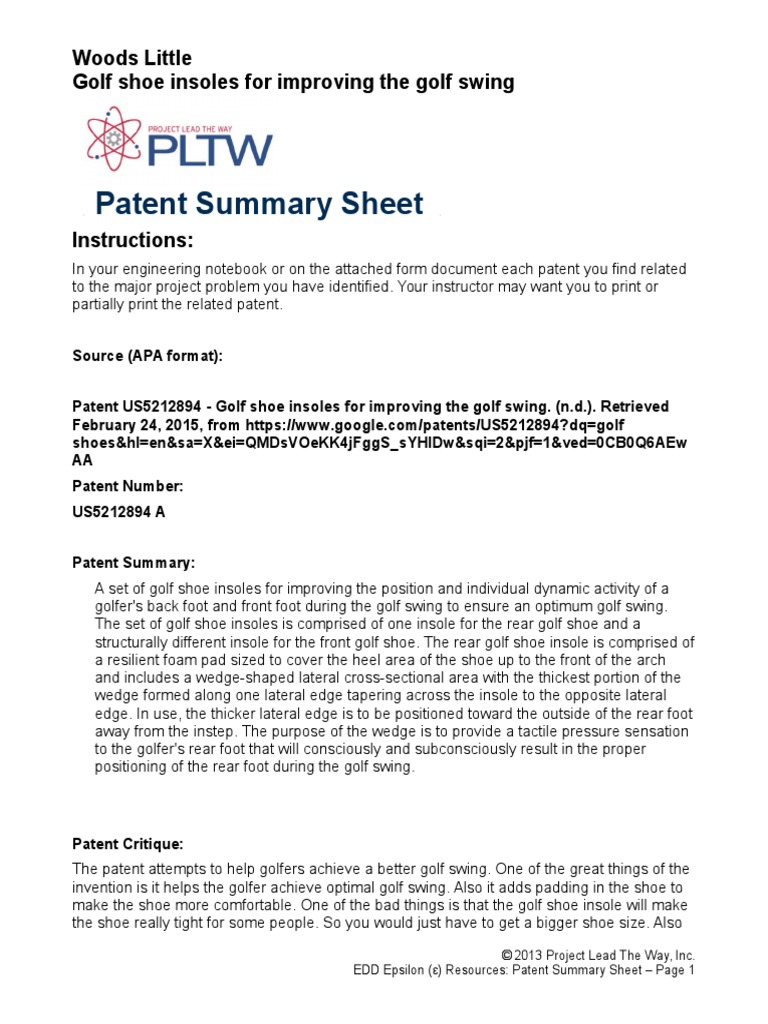 E1 3 Patent Summary Sheet | PDF | Business | Computers