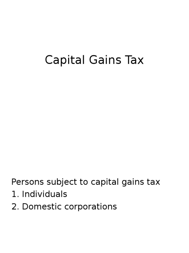 Capital Gains Tax PDF Capital Gains Tax Cost Basis