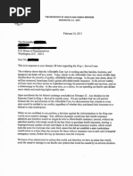 HHS Secretary Burwell Letter To Congress