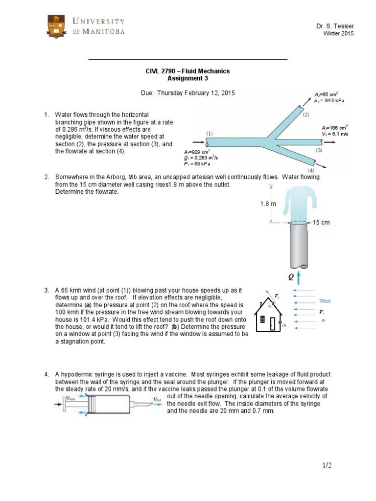 Fluid Mechanics Assignment Solutions | PDF | Nozzle | Flow Measurement