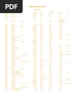 Router Default Password List