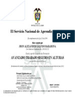 Certificado Alturas Galindo