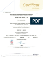 Nexxt Solutions ISO 9001 - 2008 AFNOR Certification 2013-53145.1