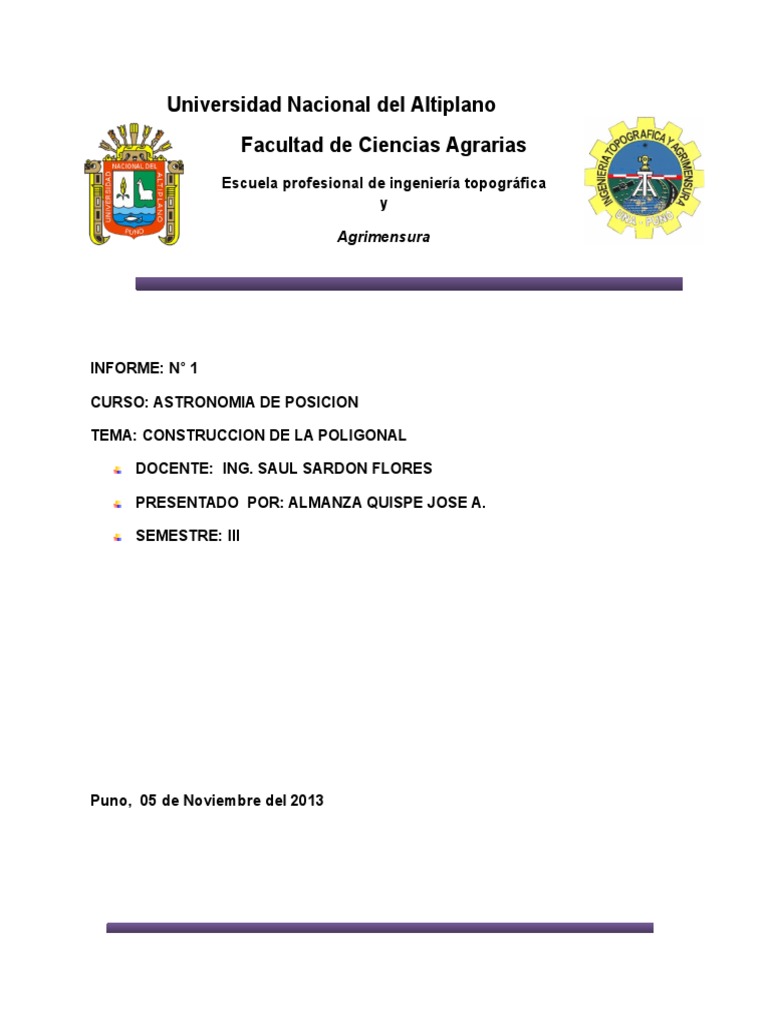 Informe sobre Construcción de Poligonales | PDF | Azimut | Brújula