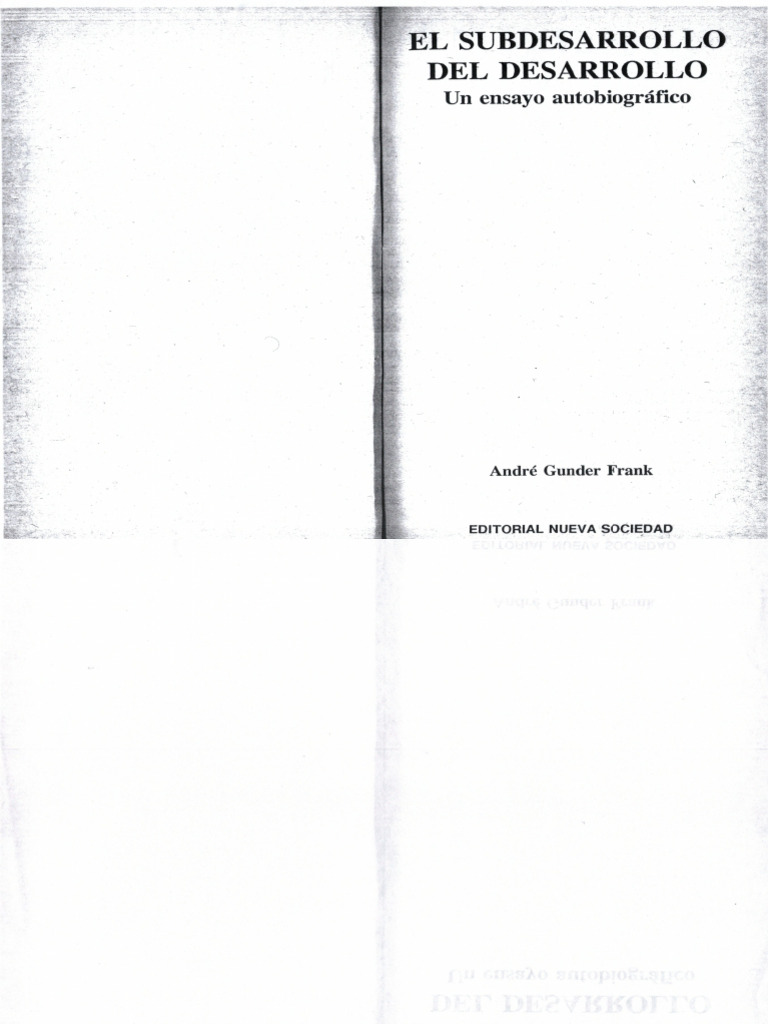 [1991] André Gunder Frank El subdesarrollo del desarrollo (ensayo