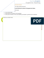 Skills Development: Writing Formal Emails: Read The Instructions Carefully and Write Your Answer in The Green Box Below