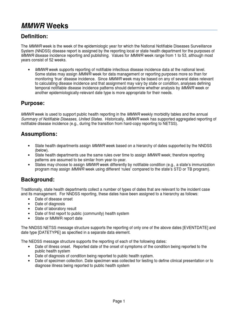 MMWR Week Overview | PDF