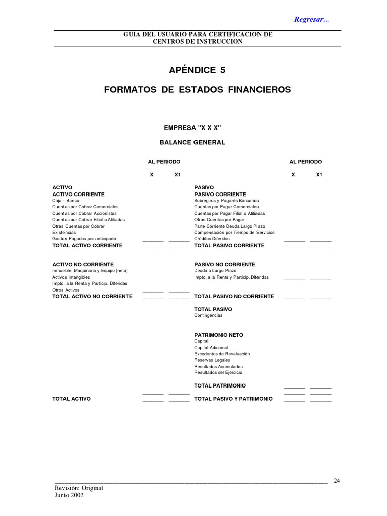 Formatos de Estados Financieros PDF | PDF | Compartir (Finanzas) |  Capitalización de mercado