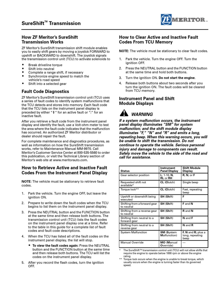 Zf-Meritor Sureshift Diagrama Electrico | PDF | Manual Transmission ...