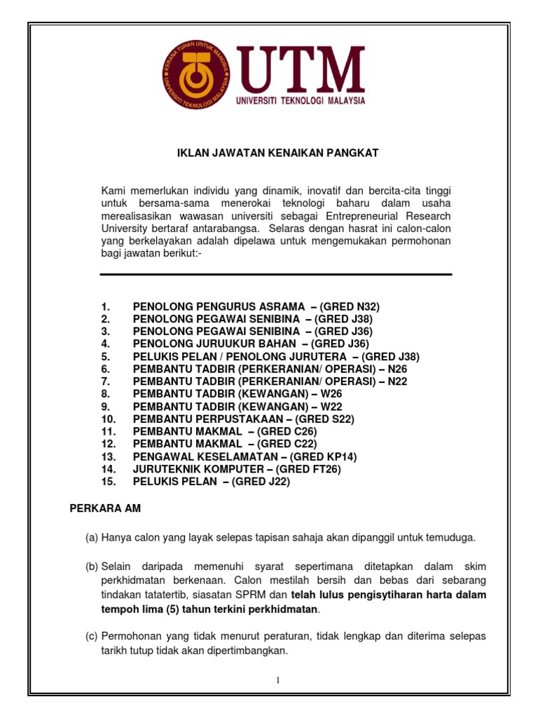 Iklan Kenaikan Pangkat 2015 Feb 2015 Pdf
