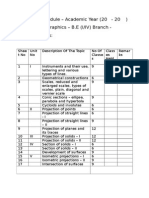 Engg Graphics Teaching Schedule