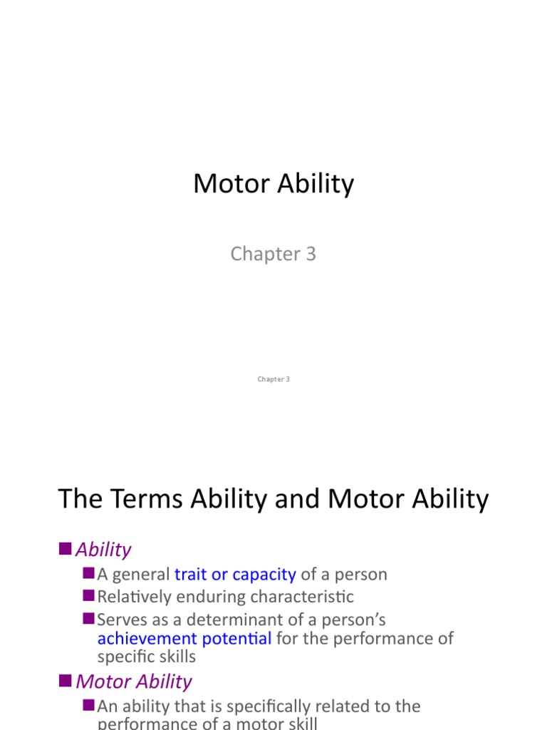  Motor  Ability  Chapter 3