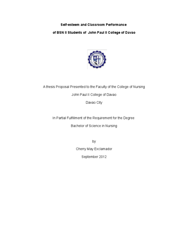 doctoral thesis on self esteem