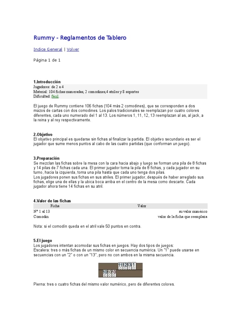Reglas del Rummy con Fichas | PDF