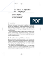 48 Stress-Timed vs. Syllable-Timed Languages: Marina Nespor Mohinish Shukla Jacques Mehler