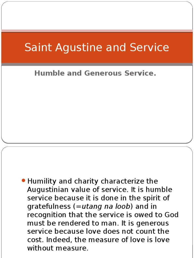 Augustinian Values of Humble Service | PDF | Augustine Of Hippo ...