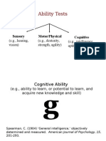 Ability Tests: Sensory Motor/Physical Cognitive