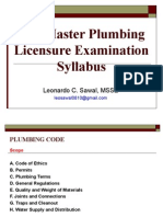 The Master Plumbing Licensure Examination Syllabus: Leonardo C. Sawal, MSSE