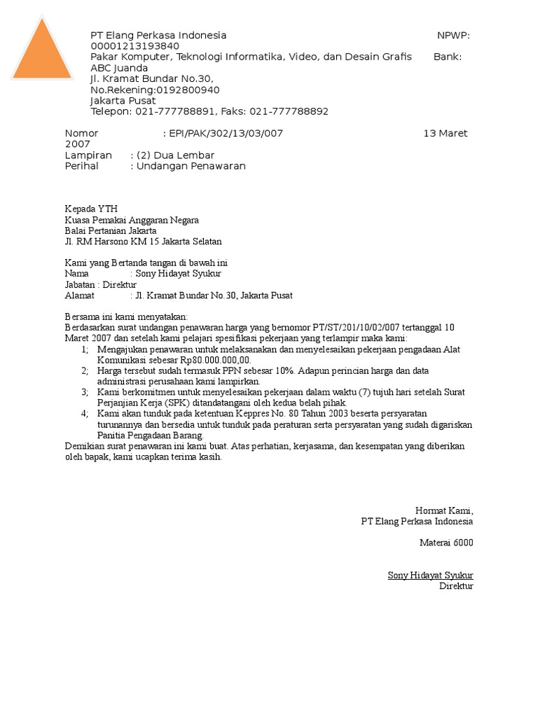 Proposal Permohonan Kerjasama