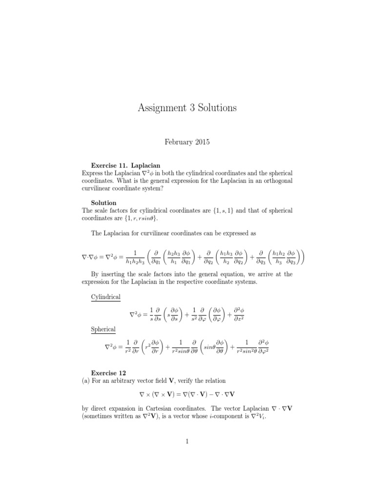 Solving laplacian equations in cylindrical and spherical coordinates