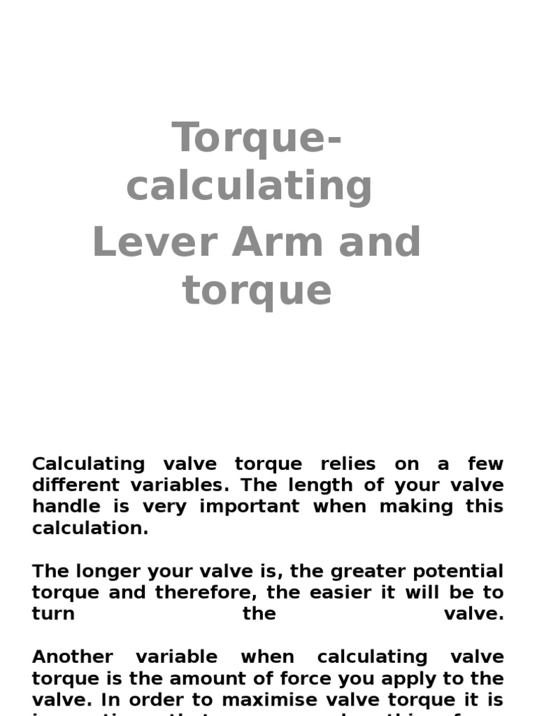 Présentation1 Torque Calculation PDF