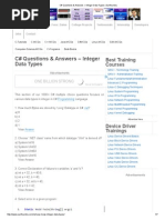 C# Questions & Answers - Integer Data Types - Sanfoundry