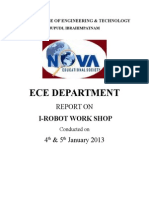 Ece Department: Report On I-Robot Work Shop 4 & 5 January 2013