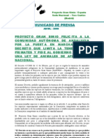 Nota de Prensa Decreto Andalucia Animales Peligrosos