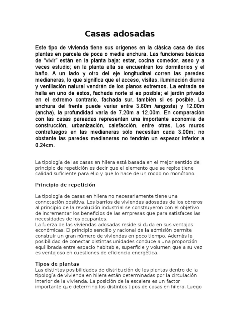 Casas Adosadas PDF Energía y recursos Science