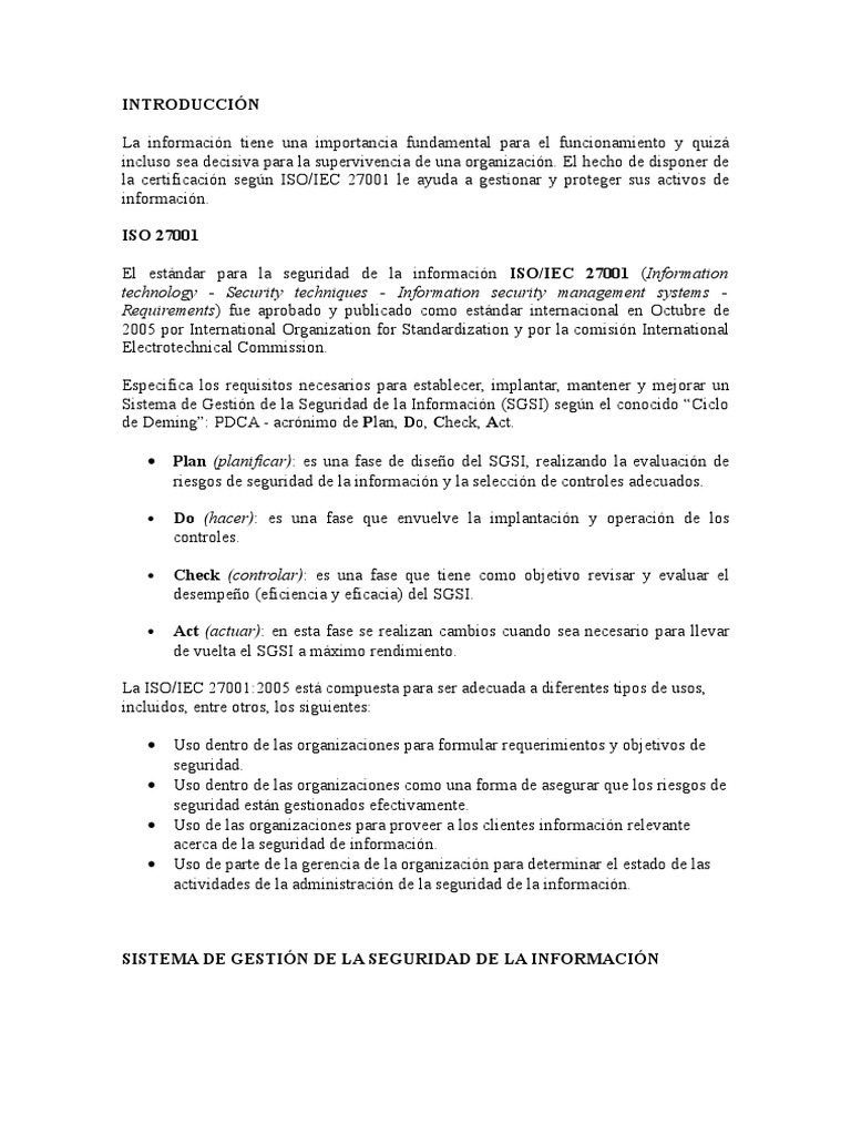 Guía ISO 27001 para la Seguridad de la Información | PDF | Science | Es ...