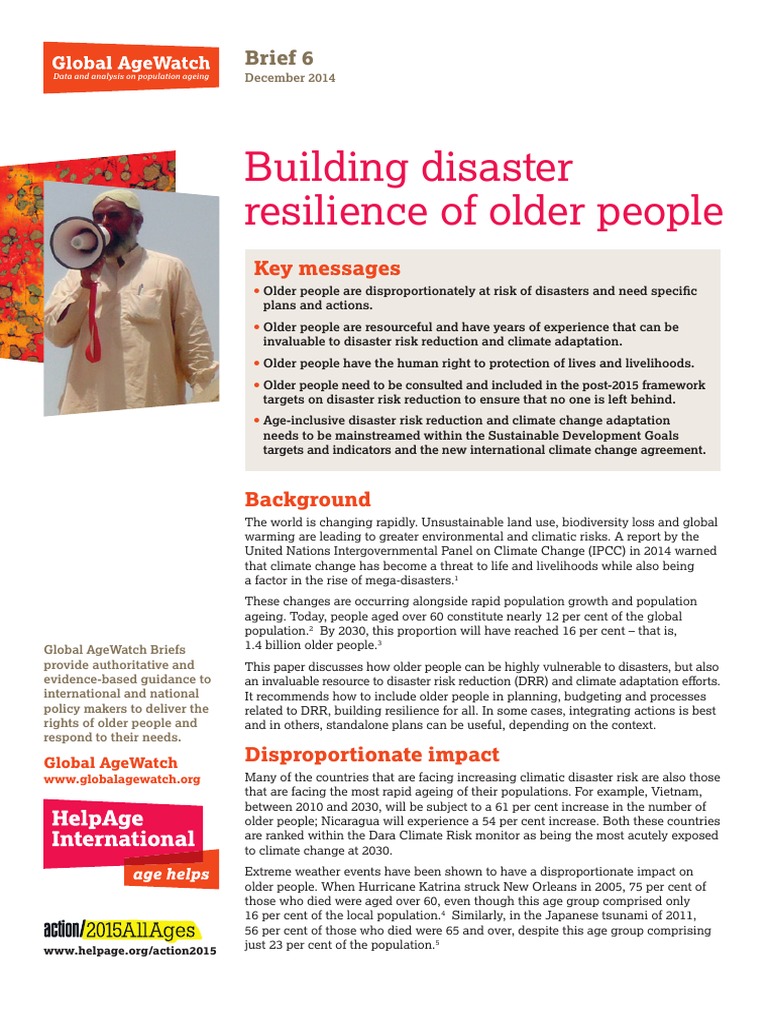 GAW Brief 6: Building Disaster Resilience of Older People | PDF ...